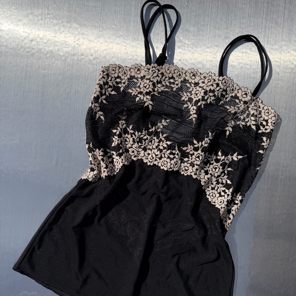 Black and Cream Lace Camisole